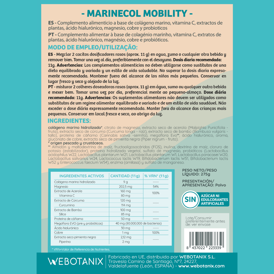Marinecol Mobility – Colágeno Marino Hidrolizado 275 g