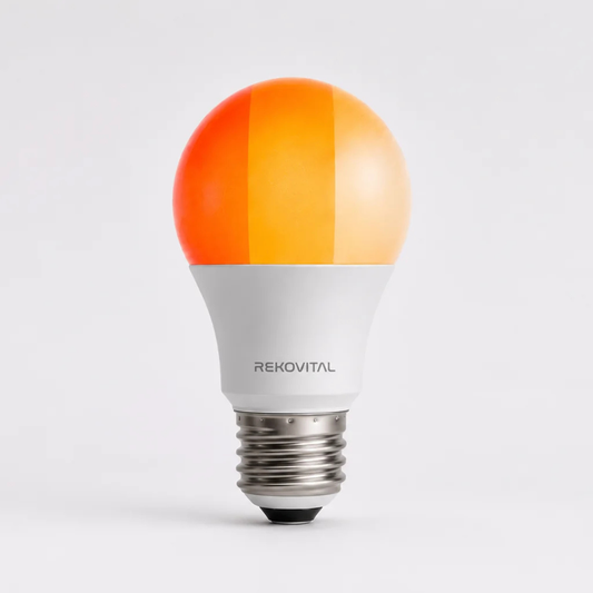 RekoBulb 3T | Bombilla LED para Ritmo Circadiano con Luz Roja, Ámbar y Natural E27