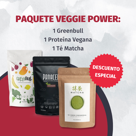 Paquete Veggie Power: Greenbull + Proteína Vegana + Té Matcha